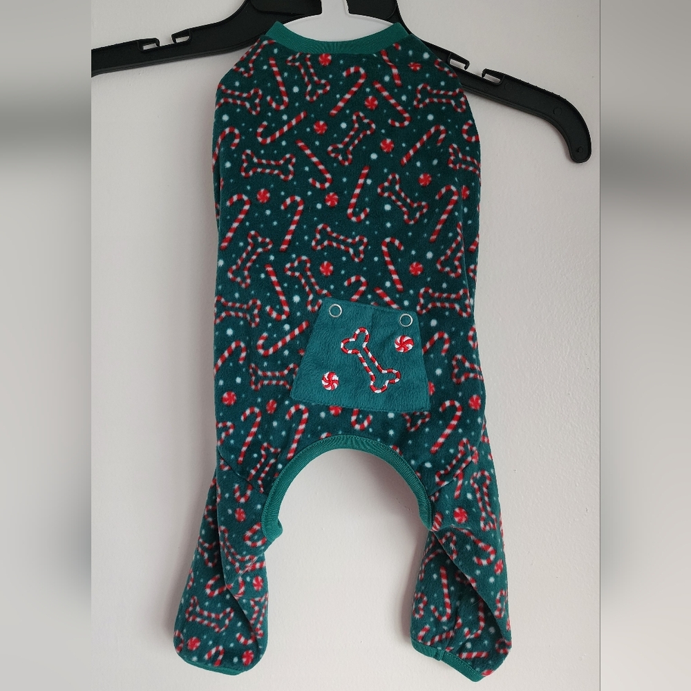 Candy Cane & Bone Print Pet Pajamas